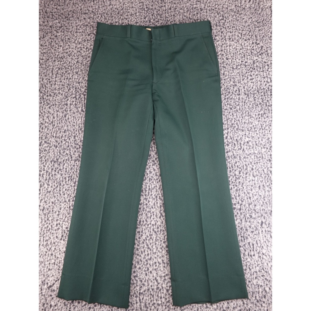 Nordstrom Dress Pants‎ Mens 36x29 Forest Green Vintage Straight Leg Slacks